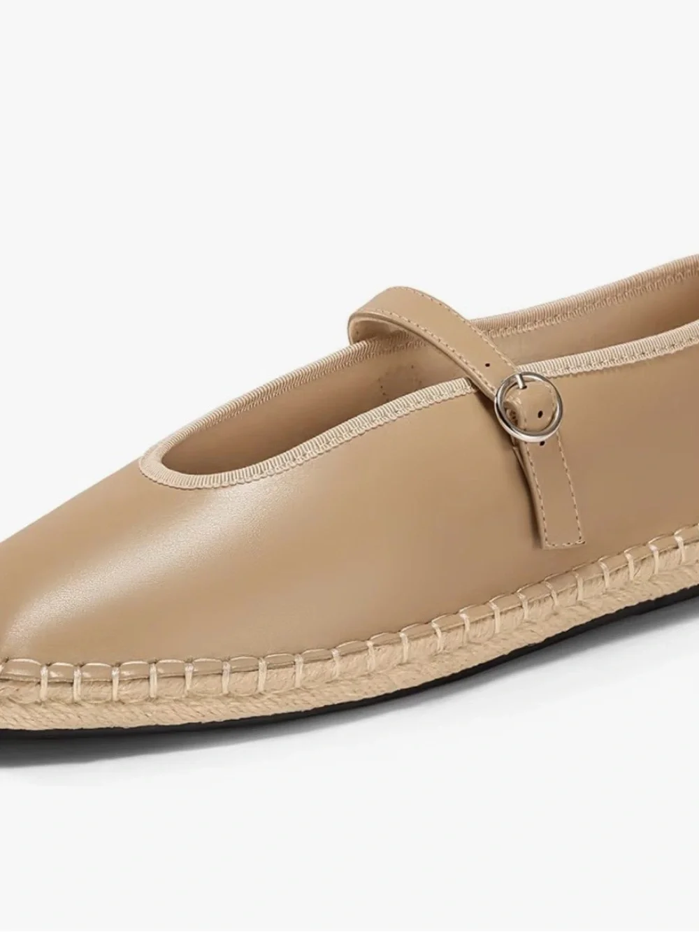 NWOT Coutgo Tan Mary Jane Espadrille Square Toe Ballet Flats Women’s 9